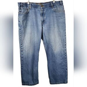 Eddie Bauer Men's 42x27 Classic Basic Heavy Weight Denim Blue Jeans Y2k